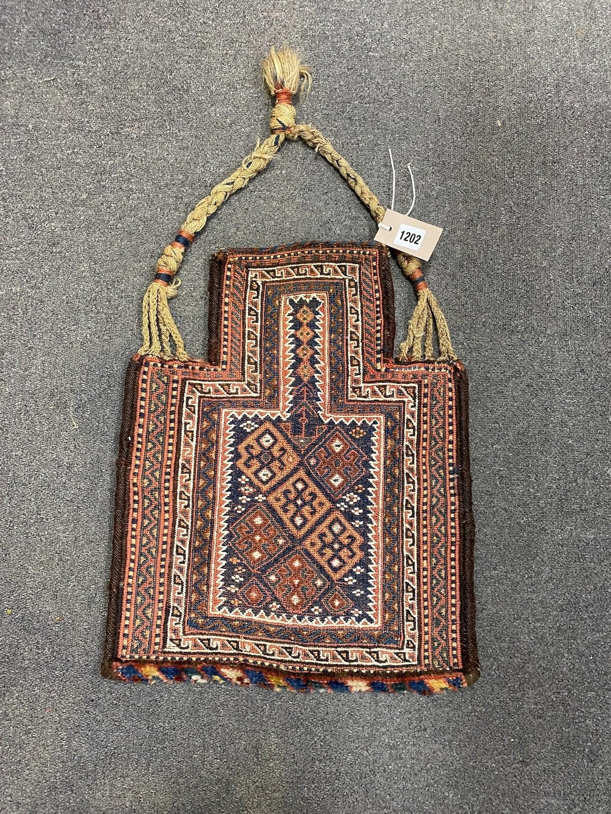 An Afghan polychrome salt bag, 36 x 44cm